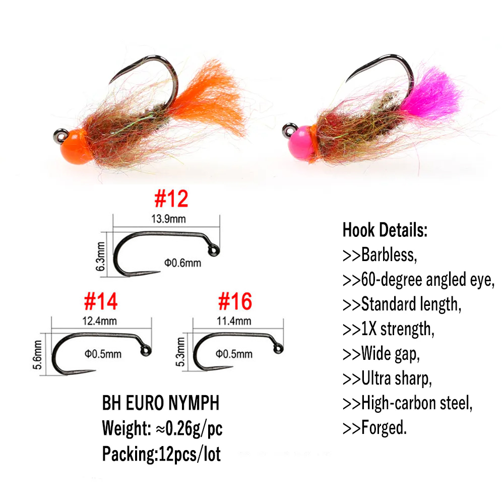 Wifreo 12pcs Tungsten Beadhead - Fishing Hook Barbless 리뷰 및 가격