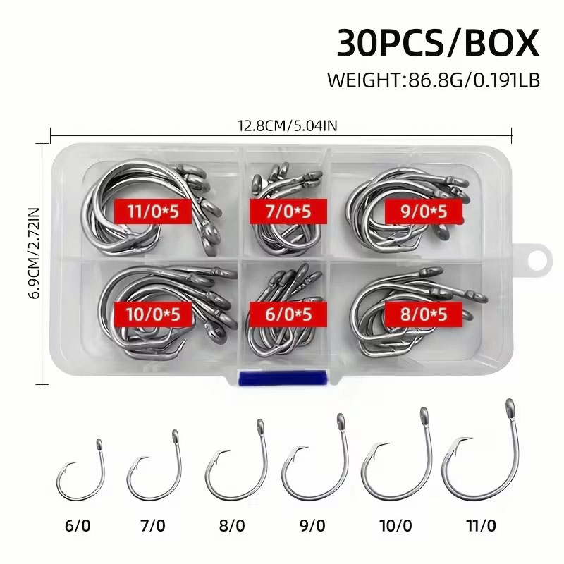 30pcs/box Fishing Hooks Stainl - Fishing Hook Circle 리뷰 및 가격