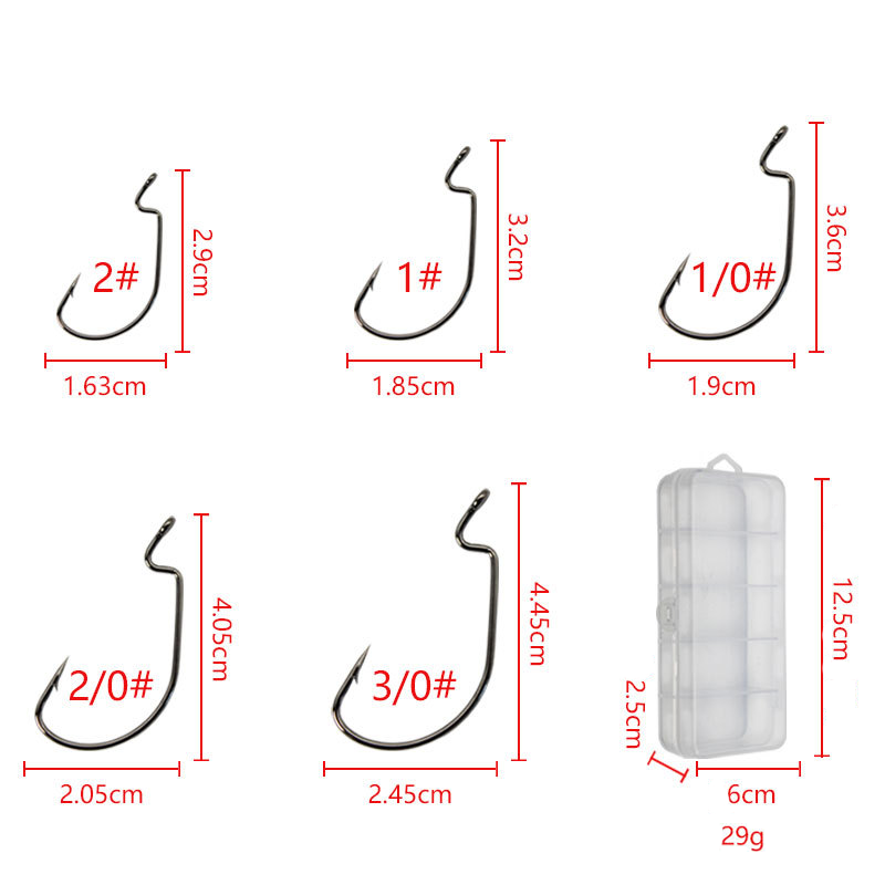 50pcs Wide Worm Hook Carbon St - Fishing Hook Offset 리뷰 및 가격