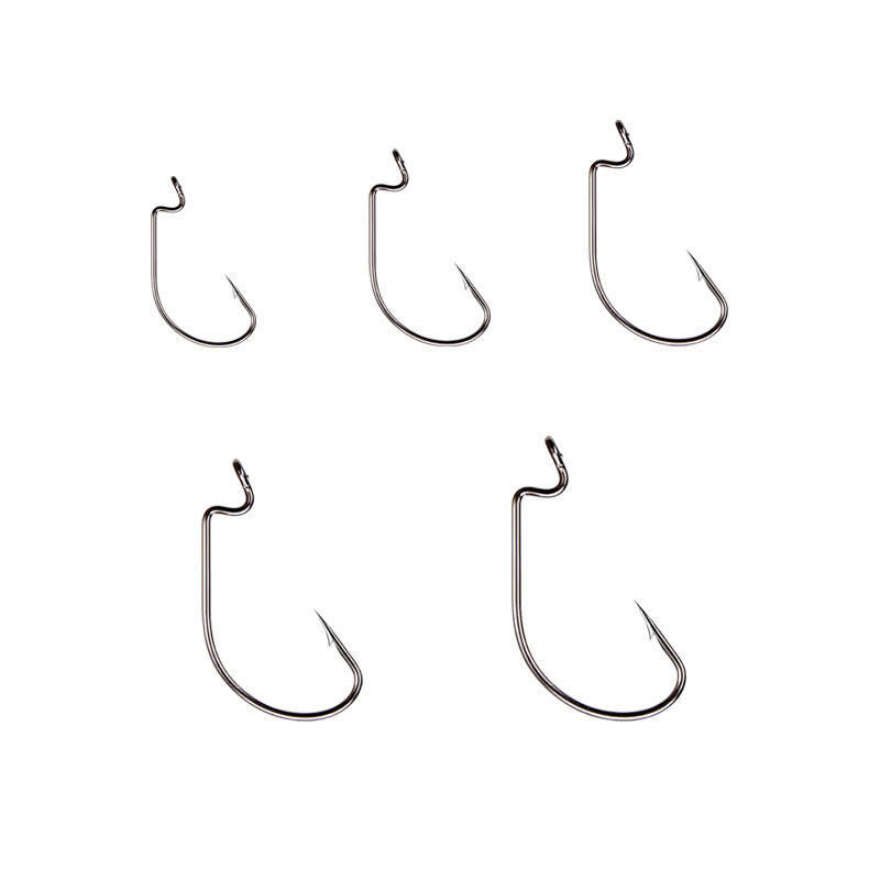 50pcs Wide Worm Hook Carbon St - Fishing Hook Offset 리뷰 및 가격