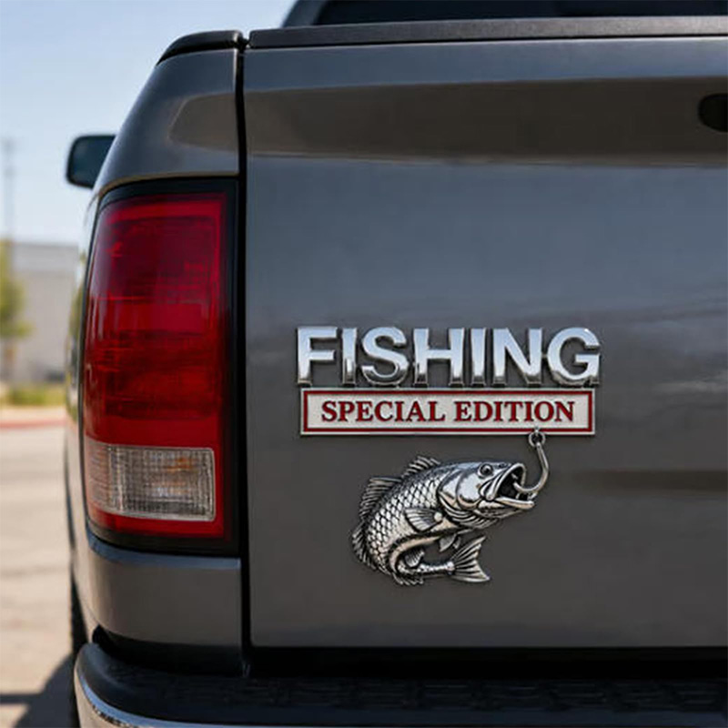 Chrome Fishing Car Badge Metal - Fishing Hook 리뷰 및 가격