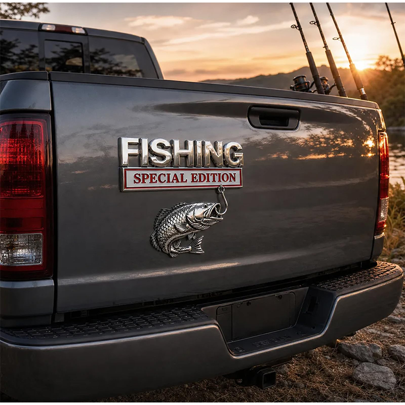 Chrome Fishing Car Badge Metal - Fishing Hook 리뷰 및 가격