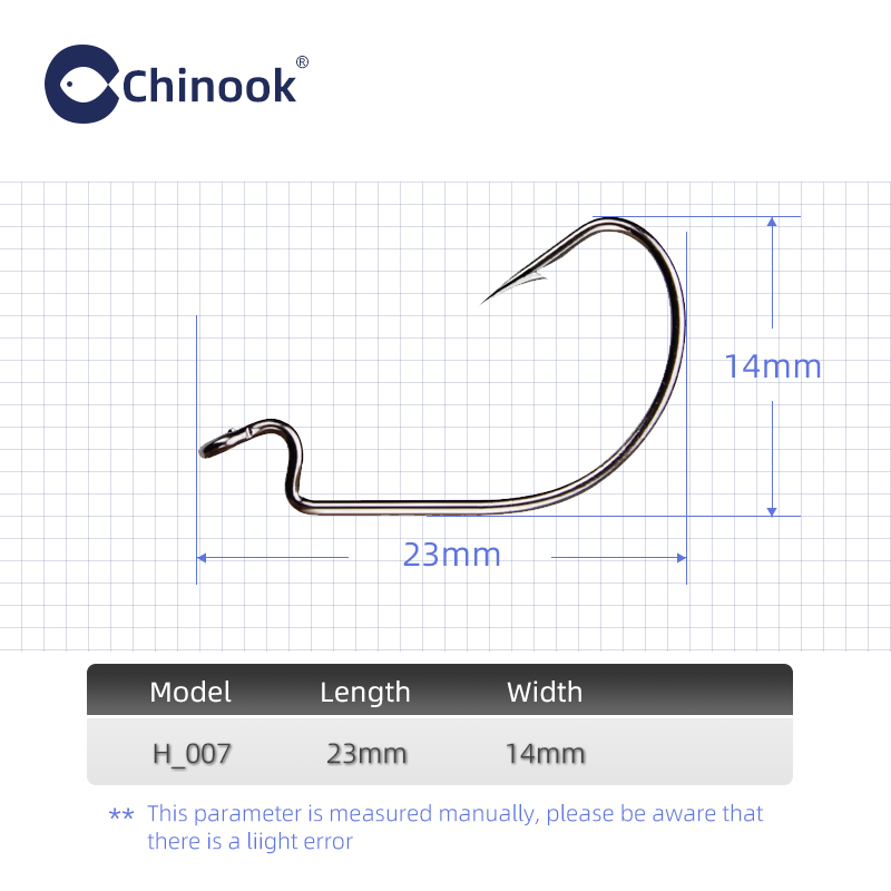Chinook 20pcs Wide worm Texan  - Fishing Hook Offset 리뷰 및 가격