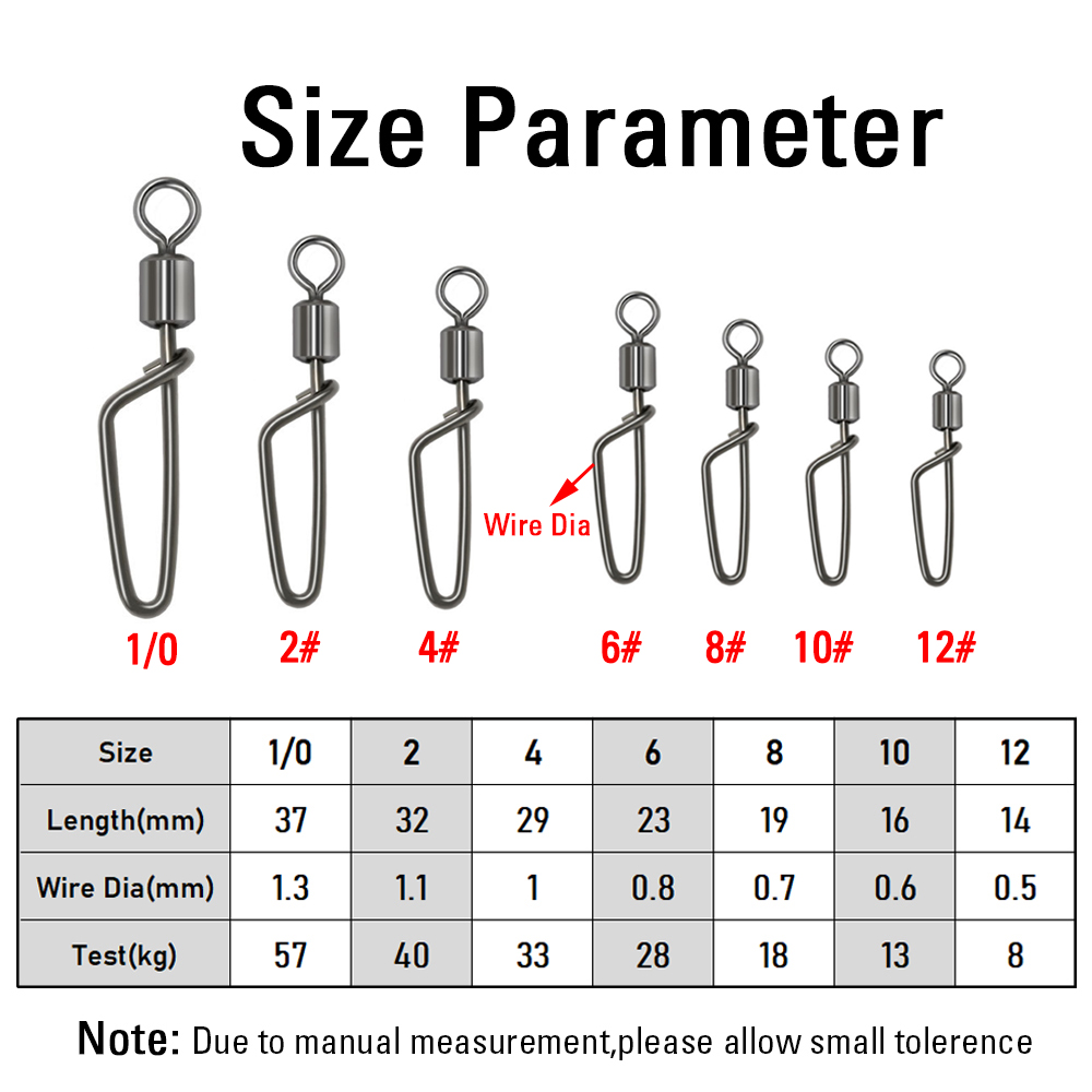 20PCS #12 -1/0 Rolling Swivel  - Fishing Hook Stainless Steel 리뷰 및 가격