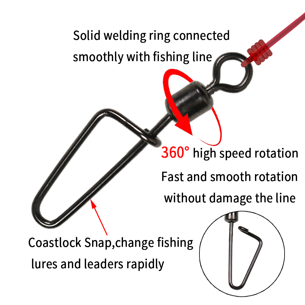 20PCS #12 -1/0 Rolling Swivel  - Fishing Hook Stainless Steel 리뷰 및 가격
