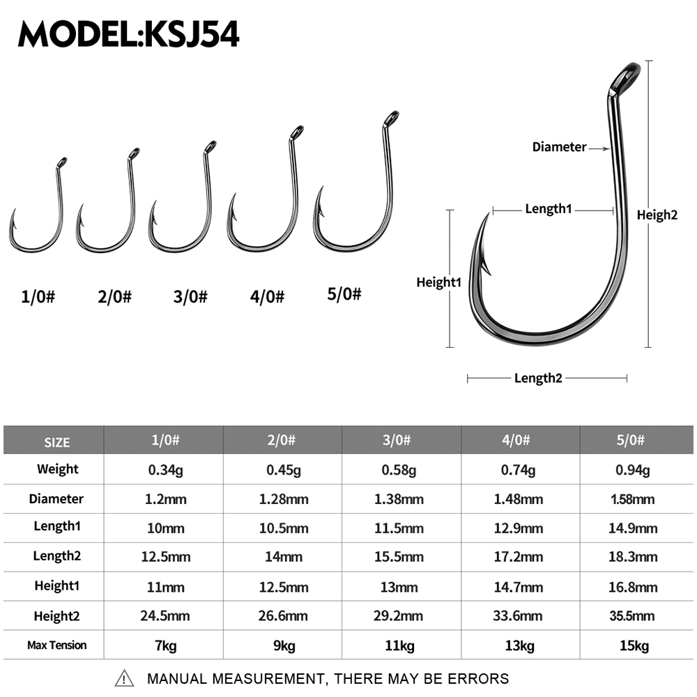KATYUSHA  100PCS J Hooks 1/0-2 - Fishing Hook Offset 리뷰 및 가격